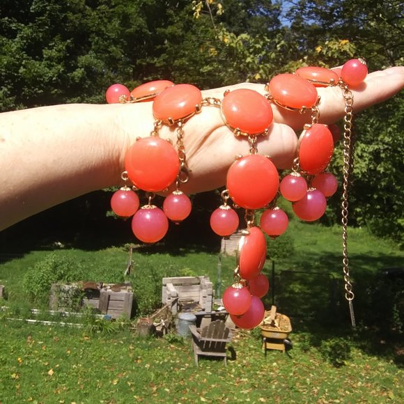 Baublebar statement necklace orangey pinkish baubles - Picture 5 of 16